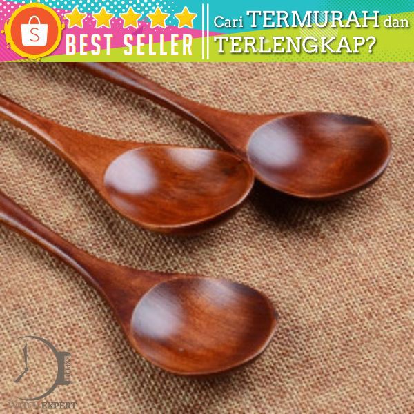 Novelty Sendok Makan Centong Sayur Bahan Kayu Wooden Spoon - RR-20 - Brown