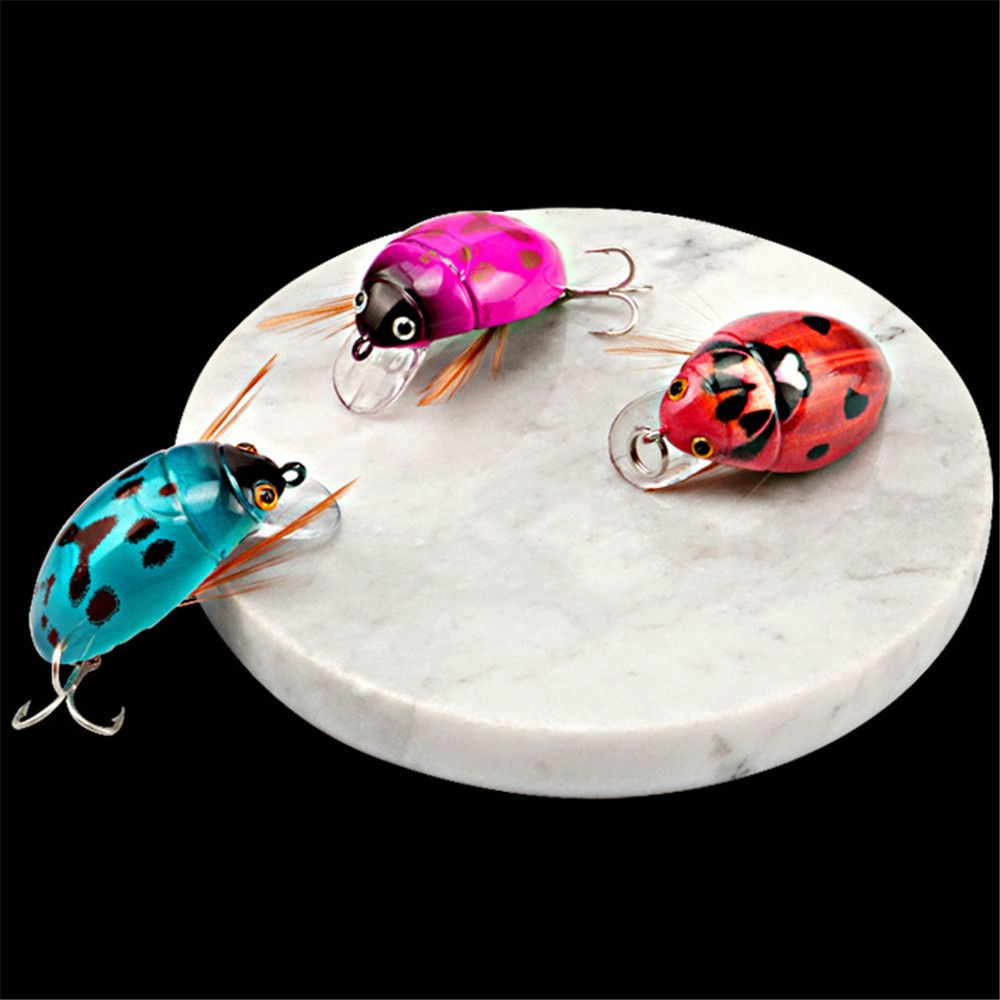 1Pc 4g Small Minoluya Floating Water Bionic Beetle Bait Fishing Tackle 3D Simulation Insect Bait For Trolling Tools