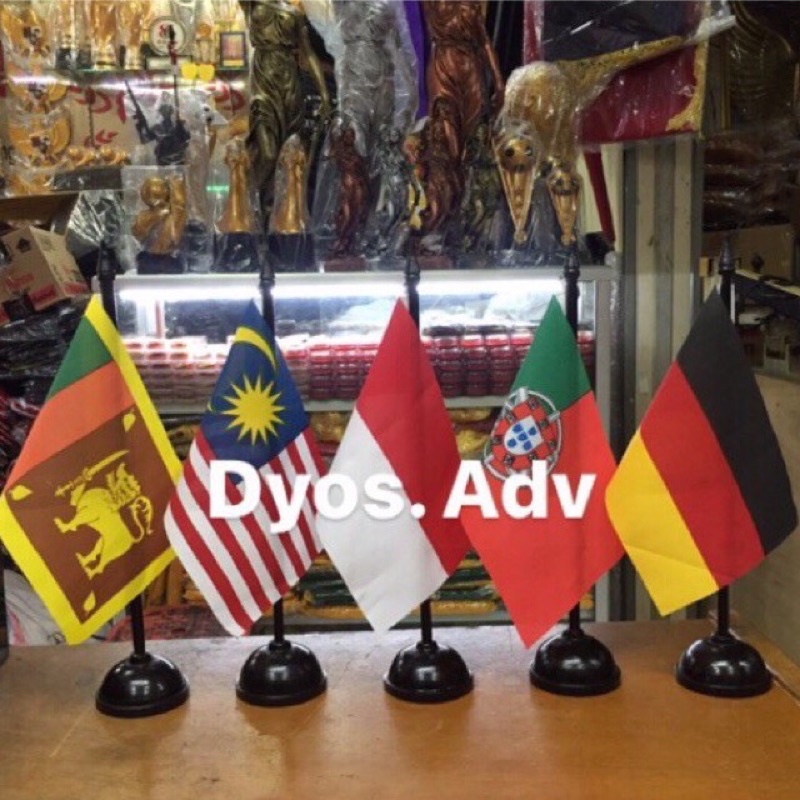 Bendera negara meja + tiang