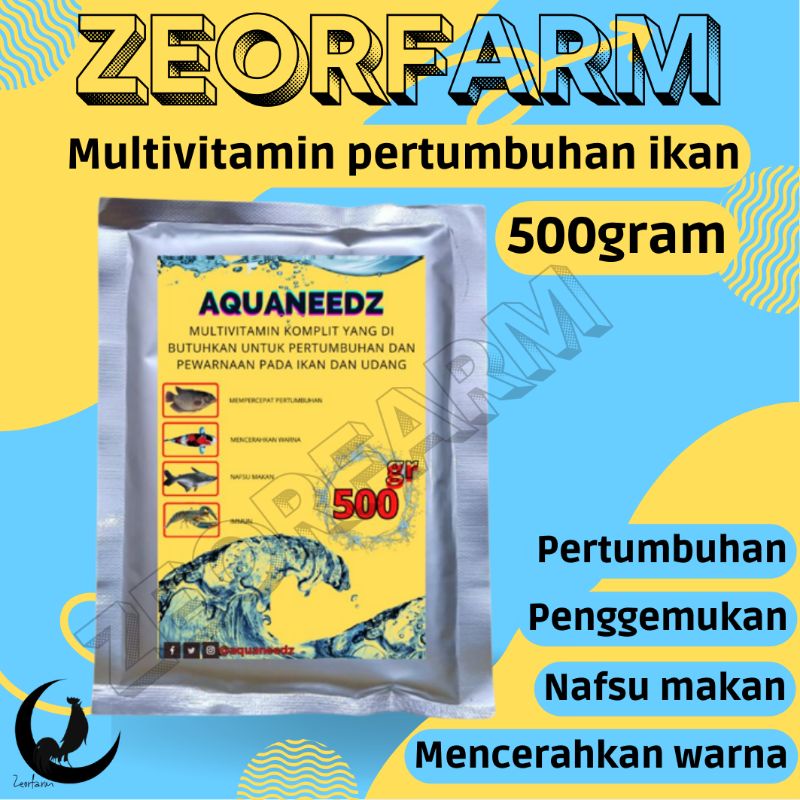 pendongkrak pertumbuban mencerahkan warna ikan dan udang aquaneedz zeorfarm