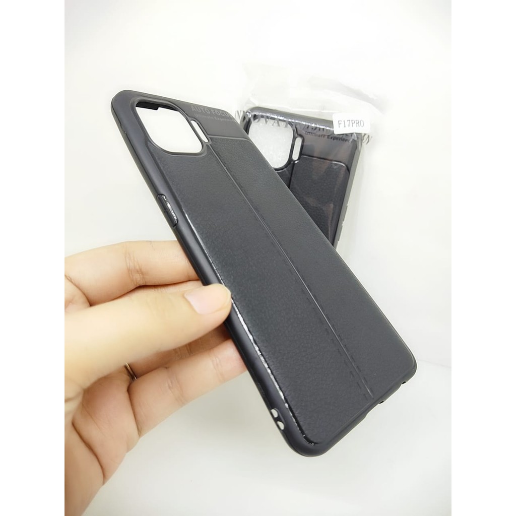 AutoFokus Oppo RENO4 F 6.43 inchi Leather Soft Case AUTOFOCUS OPPO F17 PRO Motif Kulit Jeruk