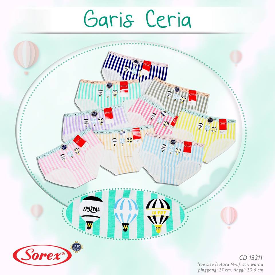 CELANA DALAM WANITA MOTIF GARIS CERIA  SOREX 13211
