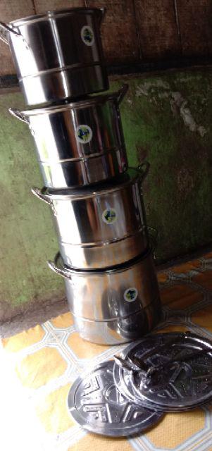 Stock Pots Steamer Panci Set 4 Pcs Dengan Steamer