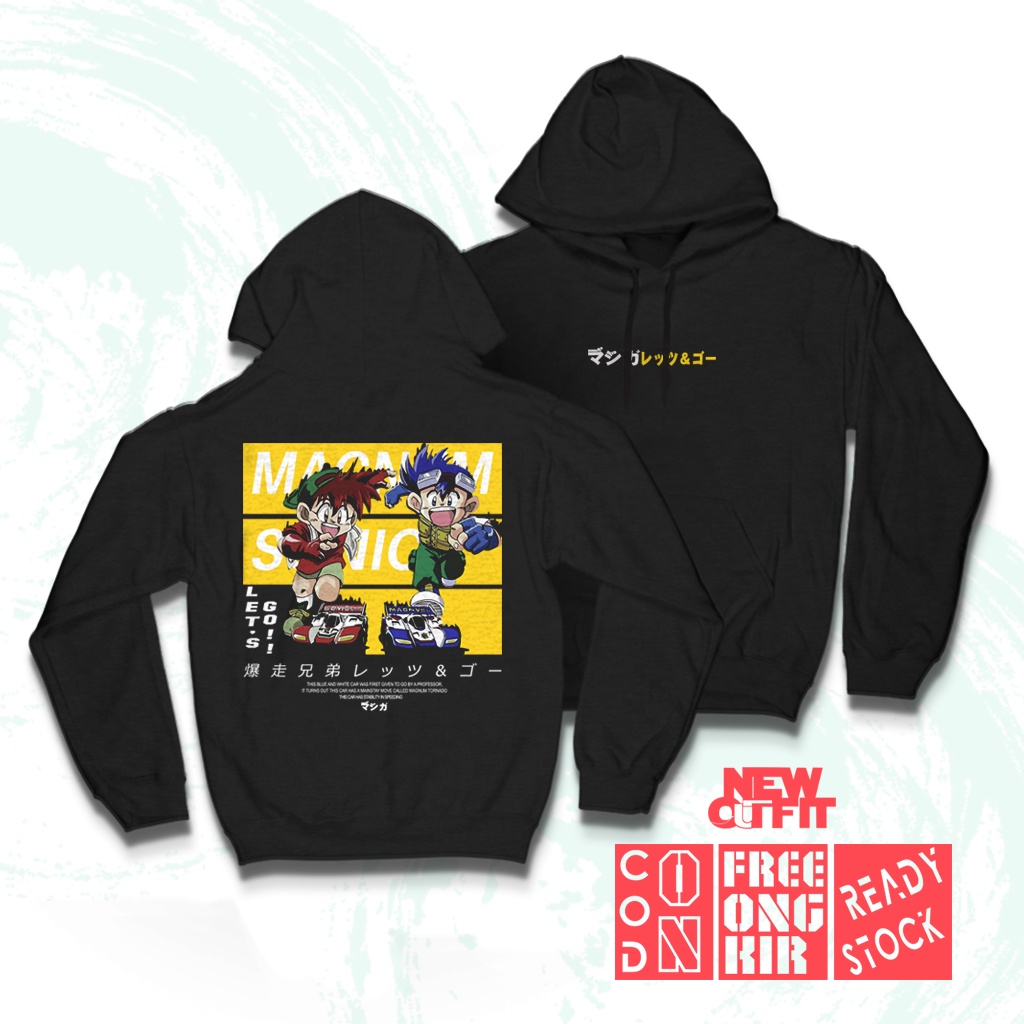 Hoodie MAGNUM SABER SONIC SABER MINI 4WD LETS AND GO TAMIYA Sweater Hodie Anime Jepang Manga Murah D
