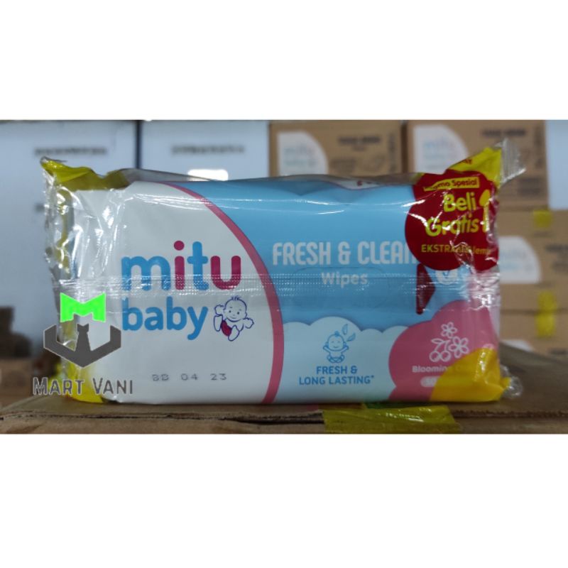 MITU TISU BASAH 40'S+10'S  PINK BELI 1 GRATIS 1(TOTAL 100'S)