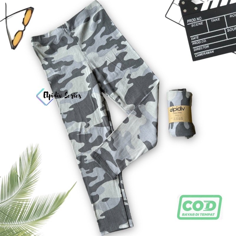 Elpidiv - Legging Anak Motif 4th-12th Camo Bahan Catton Rib Premium