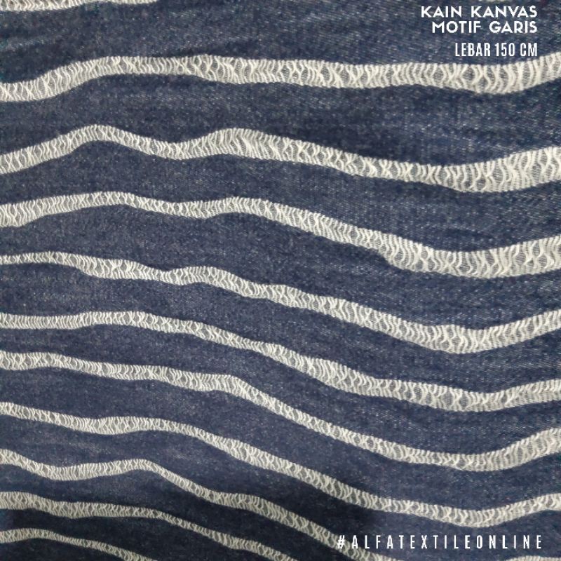 Kain Kanvas Motif Salur Benang Lebar 150 Cm