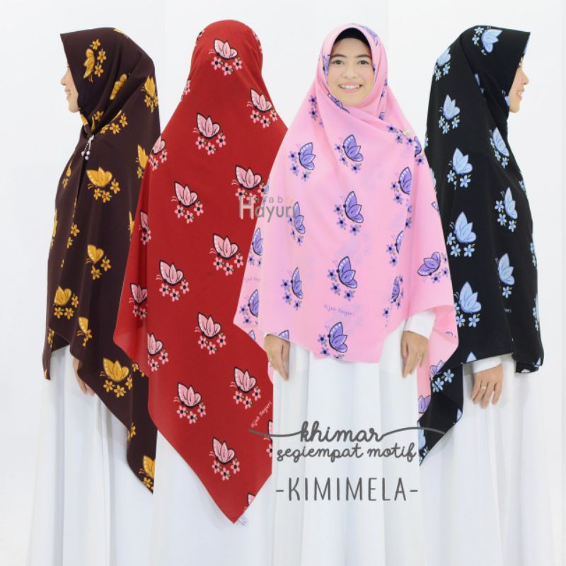120cm, 130cm, 150cm Khimar Segiempat Motif Kimimela by Hijab Hayuri