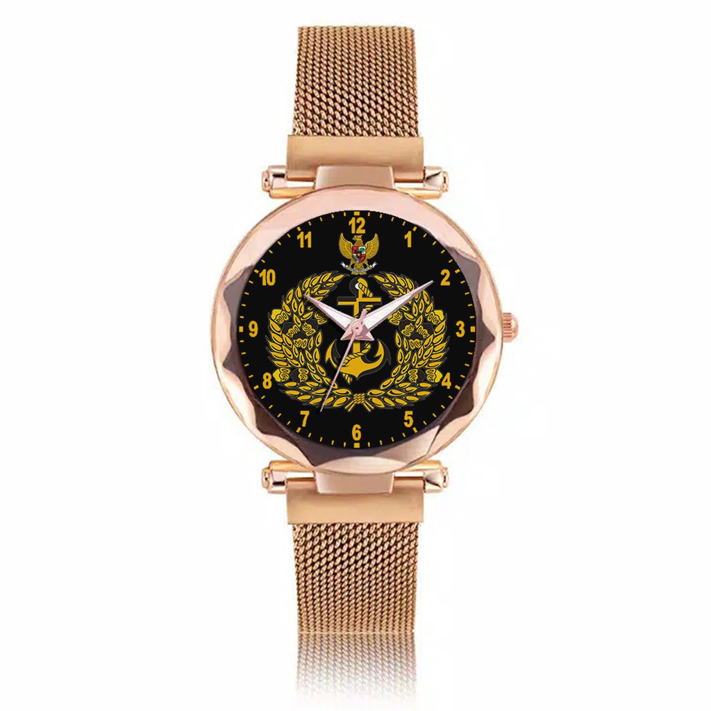 Jam Tangan Wanita Custom - TNI AL Free Box &amp; Batre Cadangan