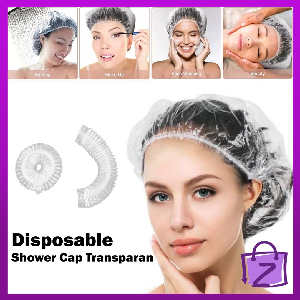 Penutup Rambut Kepala Transparan | Pelindung Rambut Mandi Wanita | Pelindung Kepala Semir Rambut | S