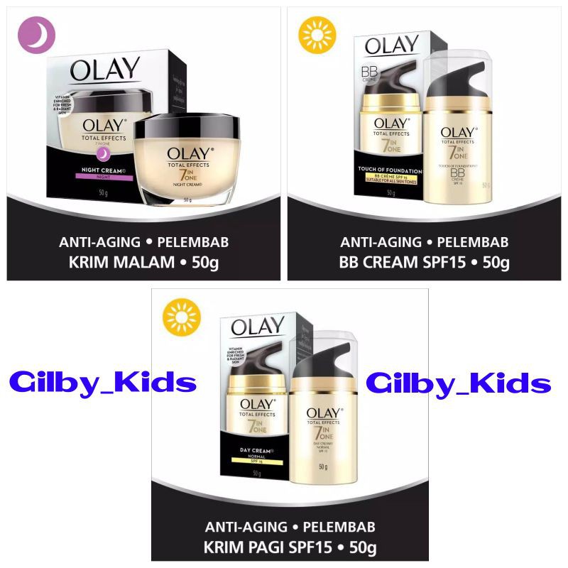 OLAY Total Effects 7 in 1 Anti Aging Pelembab Night / Day Cream SPF15 50g