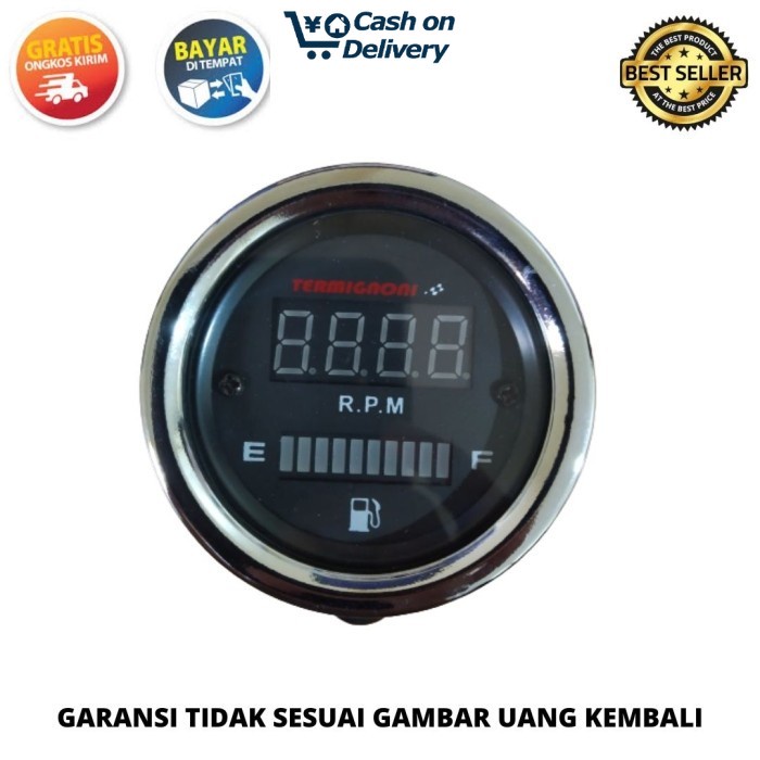 SPEEDOMETER FUEL METER DIGITAL LED 2IN1 RPM PLUS AMPER BENSIN 12V