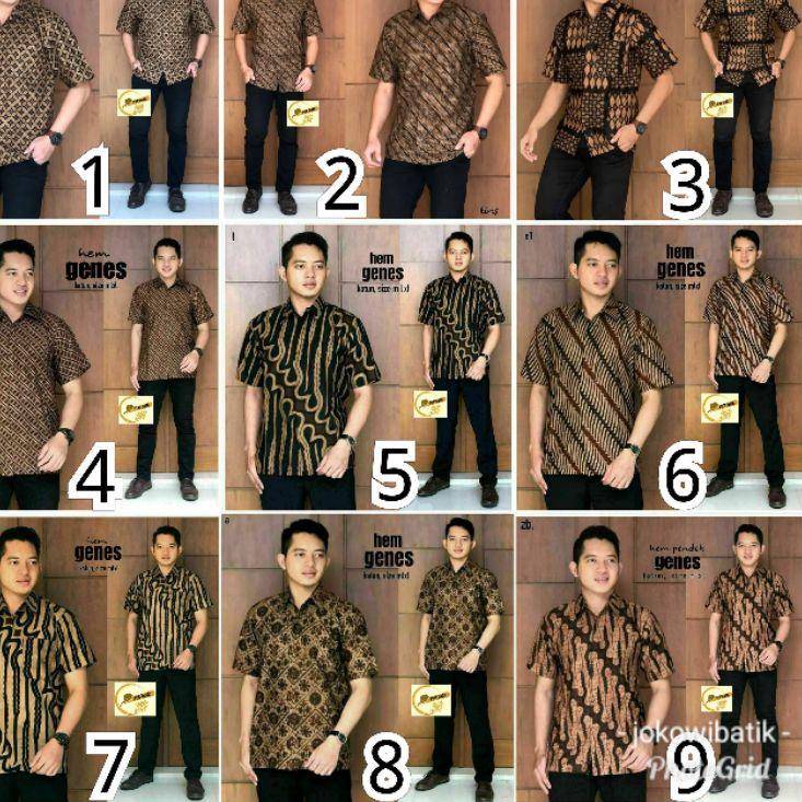 SHOPEE 2.2 BATIK LAWASAN BATIK PRIA LENGAN PENDEK SOGANAN M L XL XXL [KODE 418]