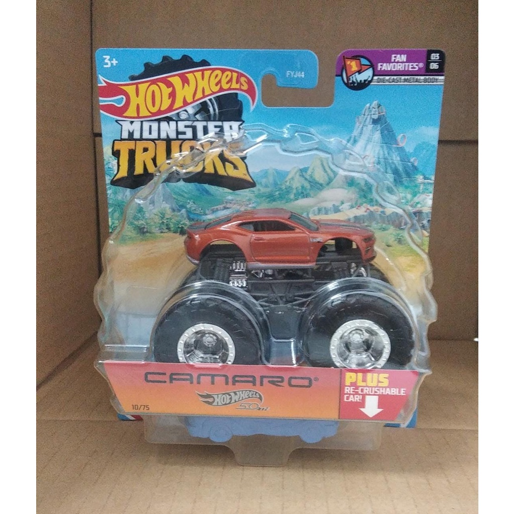 BEST SELLER | Diecast Hot Wheels Monster Trucks 18 CHEVY CAMARO SS Orange Skala 64 Jam Mobil Mainan Anak HW Hotwheels