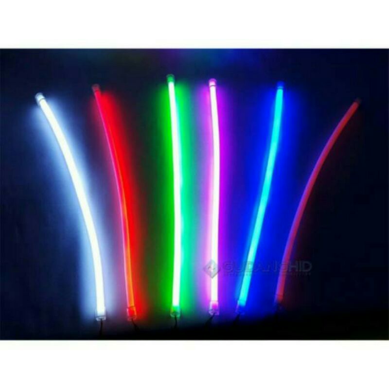Lampu alis diam led biru merah putih ungu ice blue universal 30cm 60cm