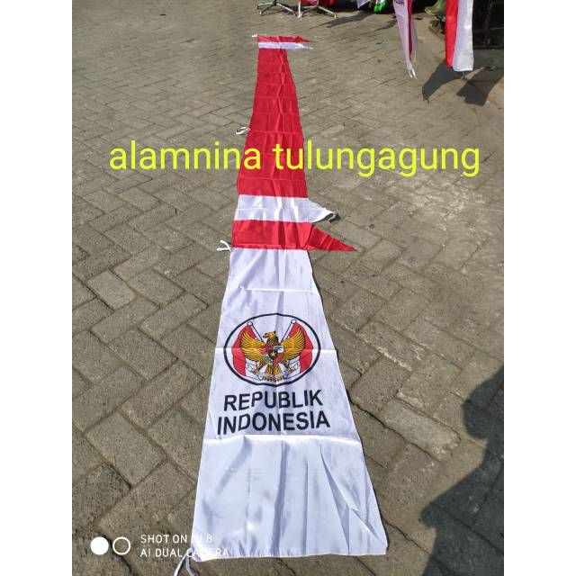 Bendera umbul umbul merah putih sablon garuda