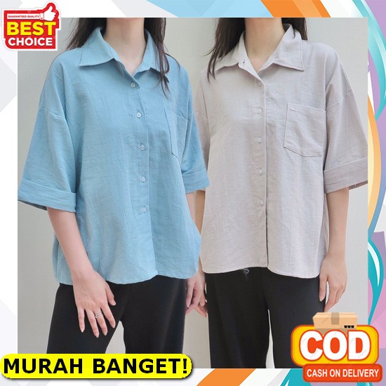 Risda - Baju Atasan Wanita Import Korea Blouse Wanita Jumbo Terbaru Modis Korean Style Putih Cewek K