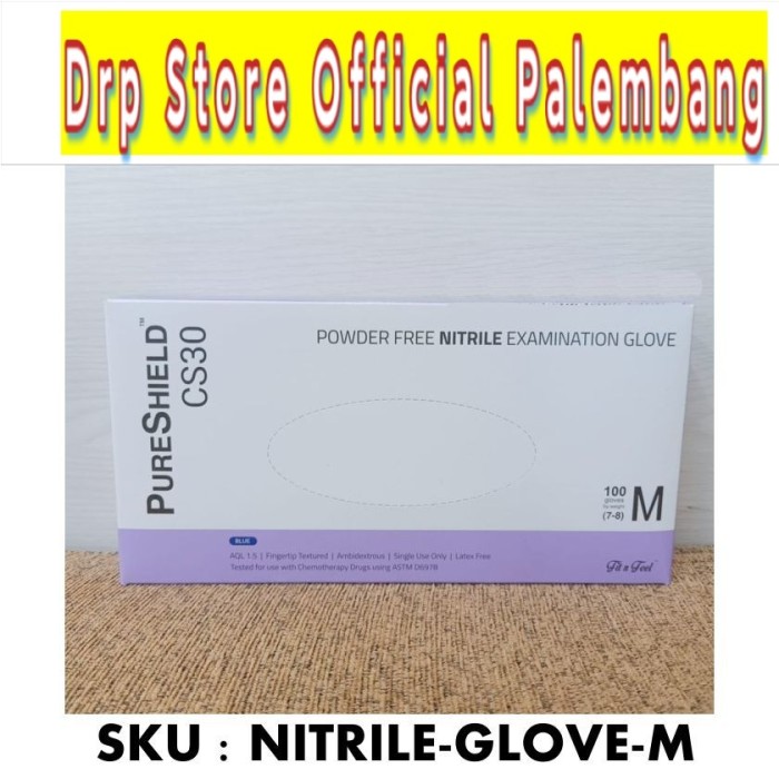 PURESHIELD GLOVE NITRILE UKURAN M ISI 100 PCS (BLUE)