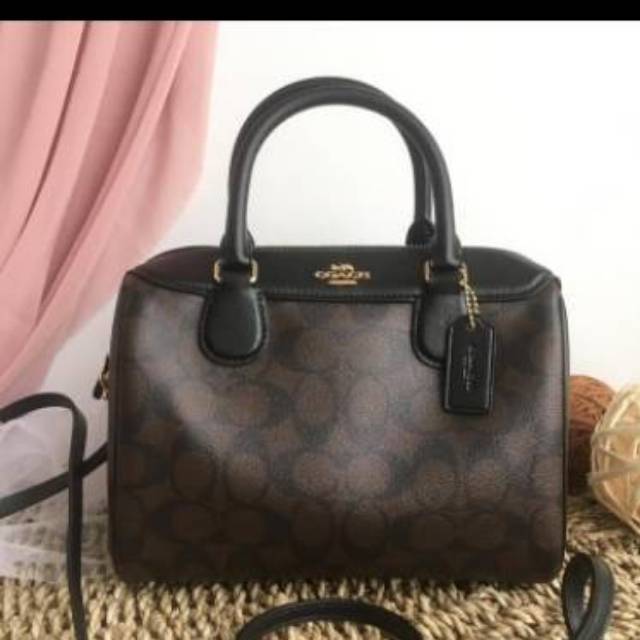 Original Coach Bennet Mini Signature brown-black Mahogany Authentic