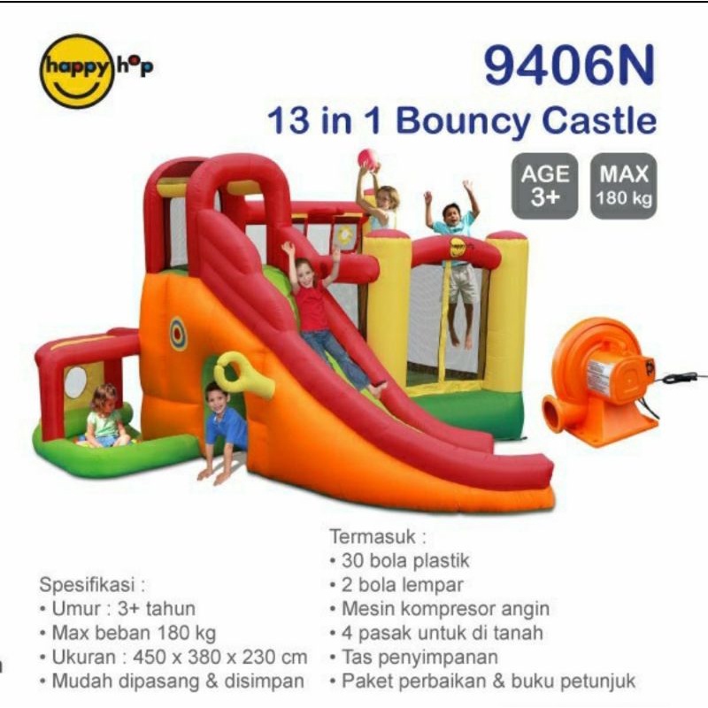 Happy Hop 9406N 11 in 1 Play Center Istana Balon Mainan Trampoline balon