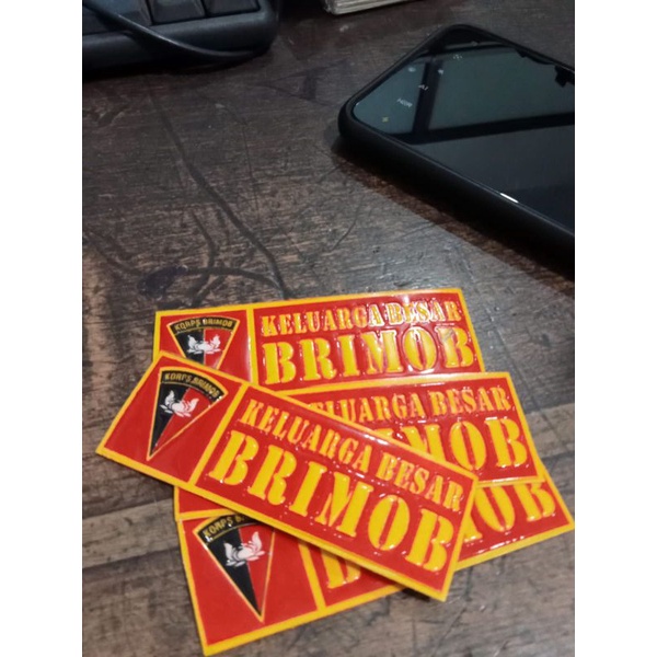 Stiker Timbul Logo Brimob 30mm x 85mm