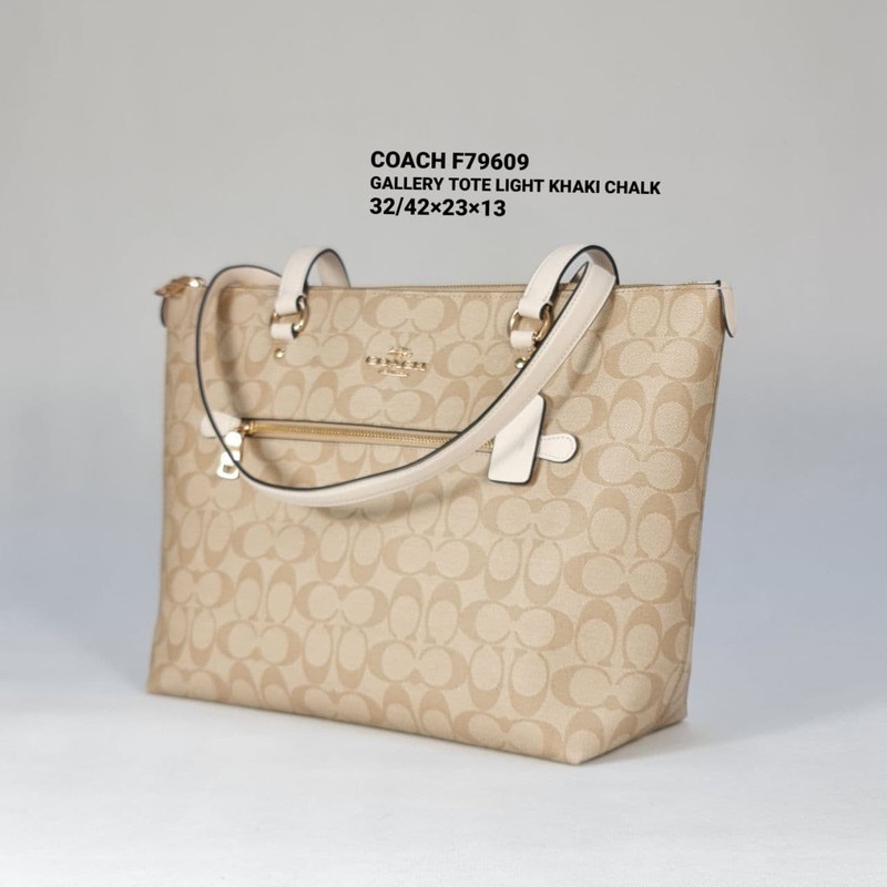 Tas COACH F79609 GALLERY TOTE  KHAKI CHALK