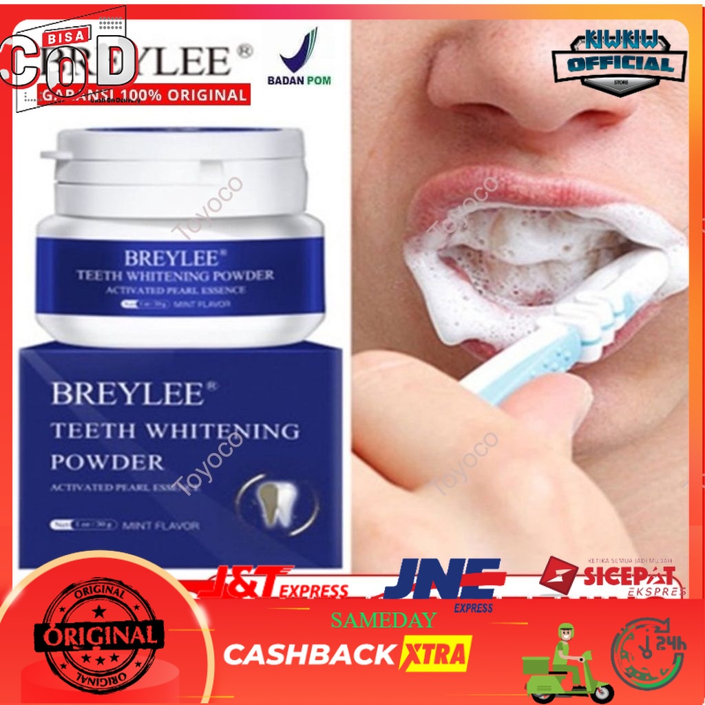 Breylee Teeth Whitening Powder 30gr Ori Braylee Breeylee Breleey Brylee Teeth Whitening Powder Bubuk