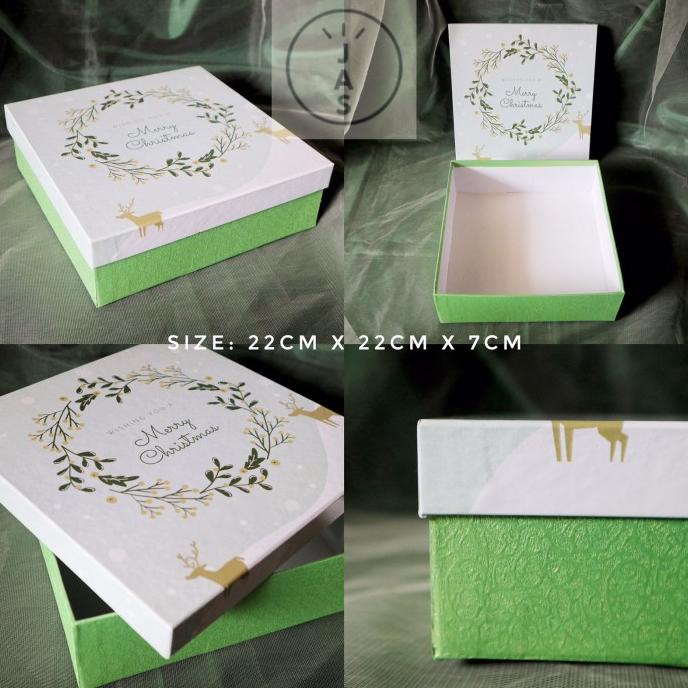 

[COD] kotak kue 22x22x7 hardbox / hand made / hampers box edisi natal [COD]