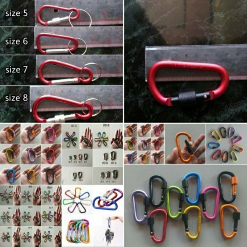 LIXADA Gantungan Carabiner Aluminium Quickdraw K12L Gantungan kunci carabiner 5 cm 6 cm 7 cm 8 cm