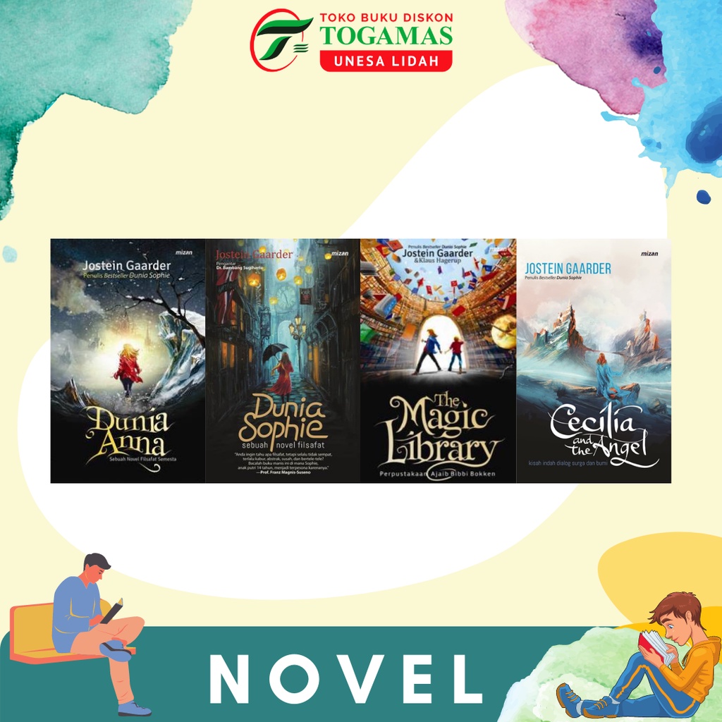 SERI KARYA JOSTEIN GAARDER - CECILIA AND THE ANGEL / DUNIA ANNA / DUNIA SOPHIE (COVER HITAM BIRU) /THE MAGIC LIBRARY (PERPUSTAKAAN AJAIB BIBBI BOKKEN)