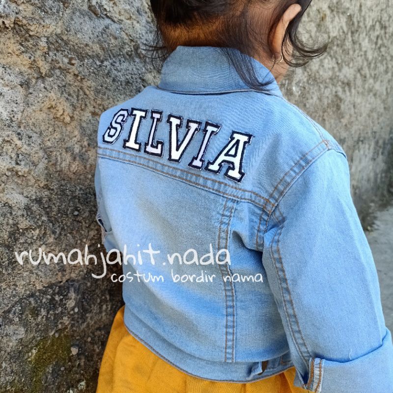 Costum nama jaket jeans anak