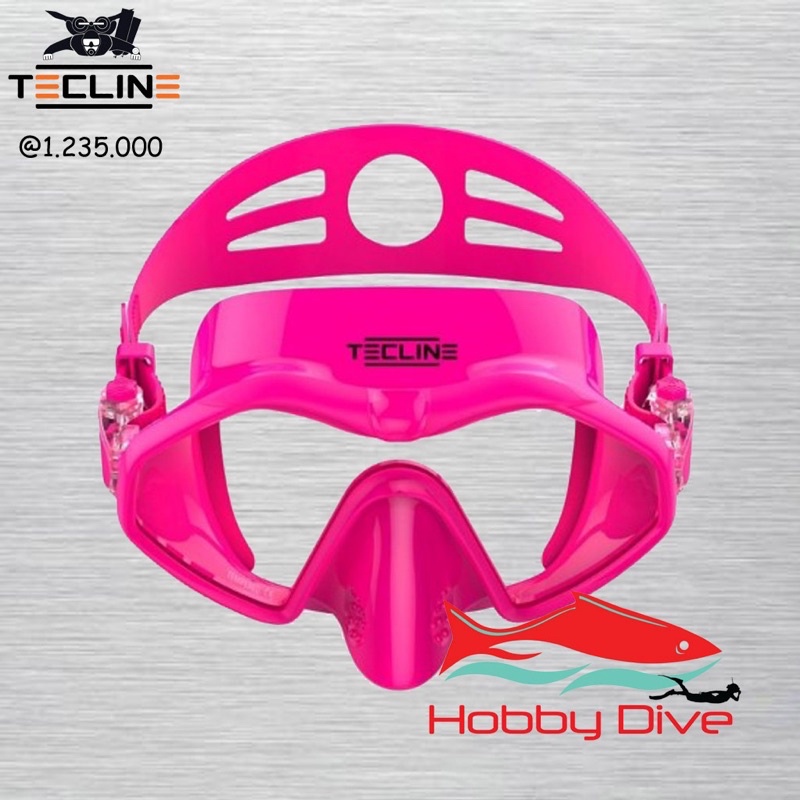 TECLINE Mask Frameless Neon Pink - Scuba Diving Alat Diving