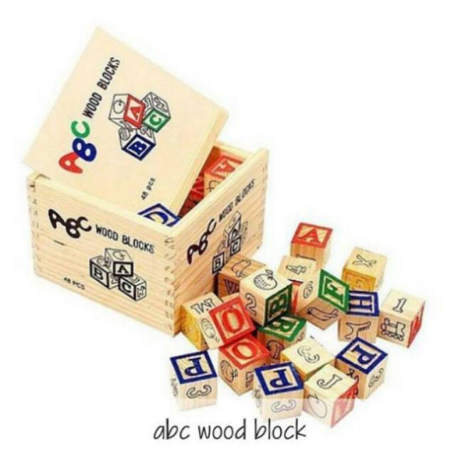 Mainan Edukasi Balok Blok Puzzle ABC Kayu / ABC Wood Block / Mainan Motorik dan edukasi Anak
