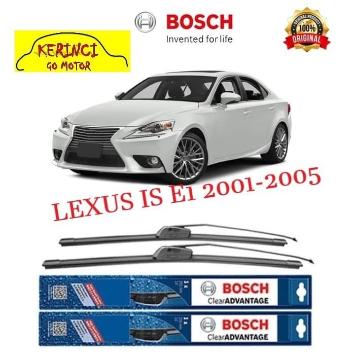 WIPER BOSCH CLEAR ADVANTAGE LEXUS IS E1 2001-2005 22&quot; &amp; 19&quot; SEPASANG