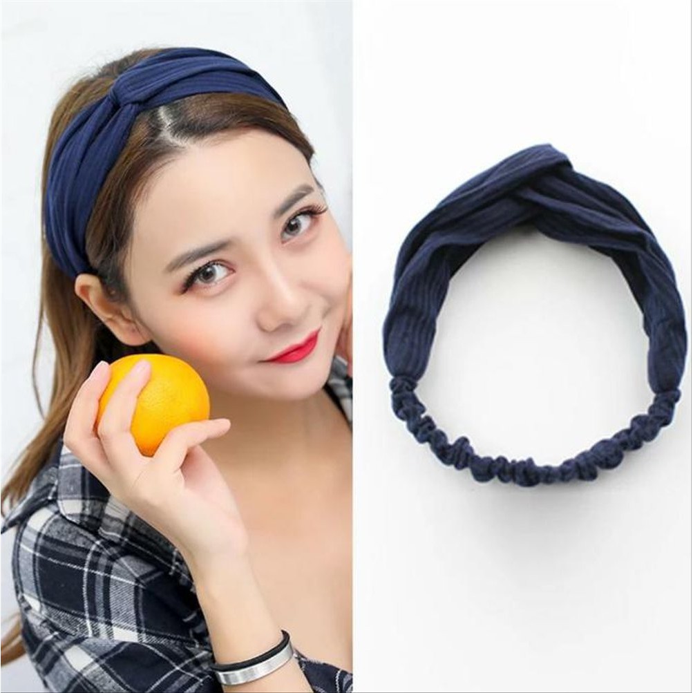 TERBARU!! BANDO POLOS GARIS Bandana Simpul Twist Elastis Ala Korea