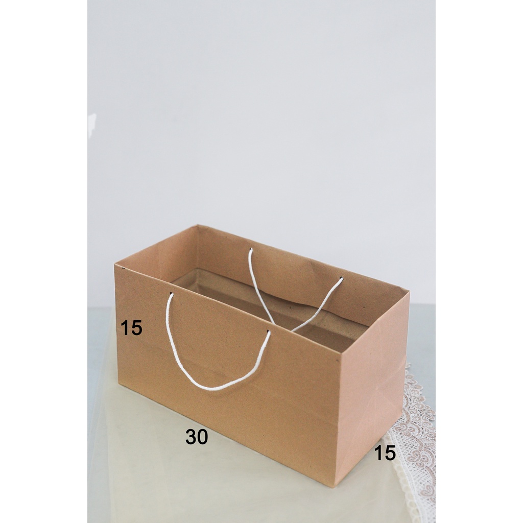 

Paper bag 30x15x15 (PxLxT) paperbag BROWNIES MEDIUM coklat polos