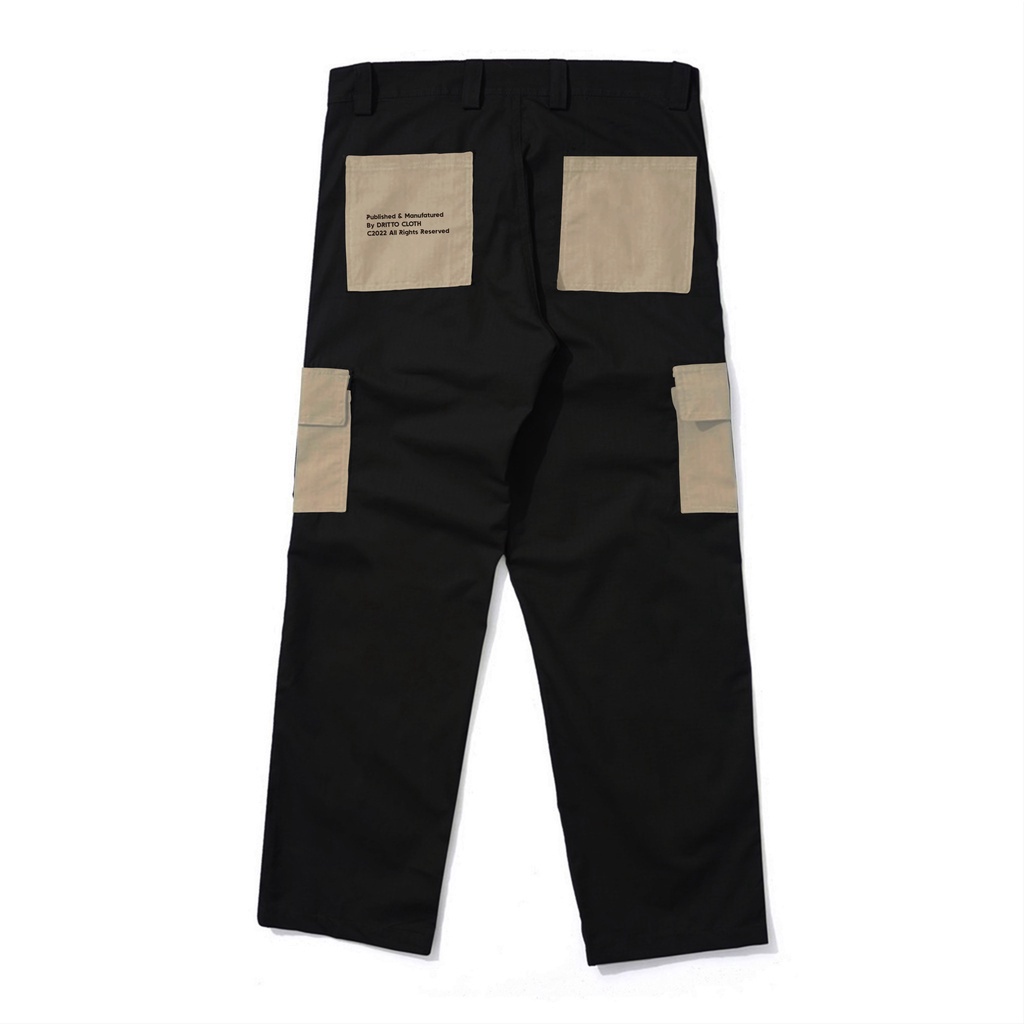 Dritto Long Pants Cargo - Celana Cargo Panjang &quot;CARGOISME&quot; - Hitam