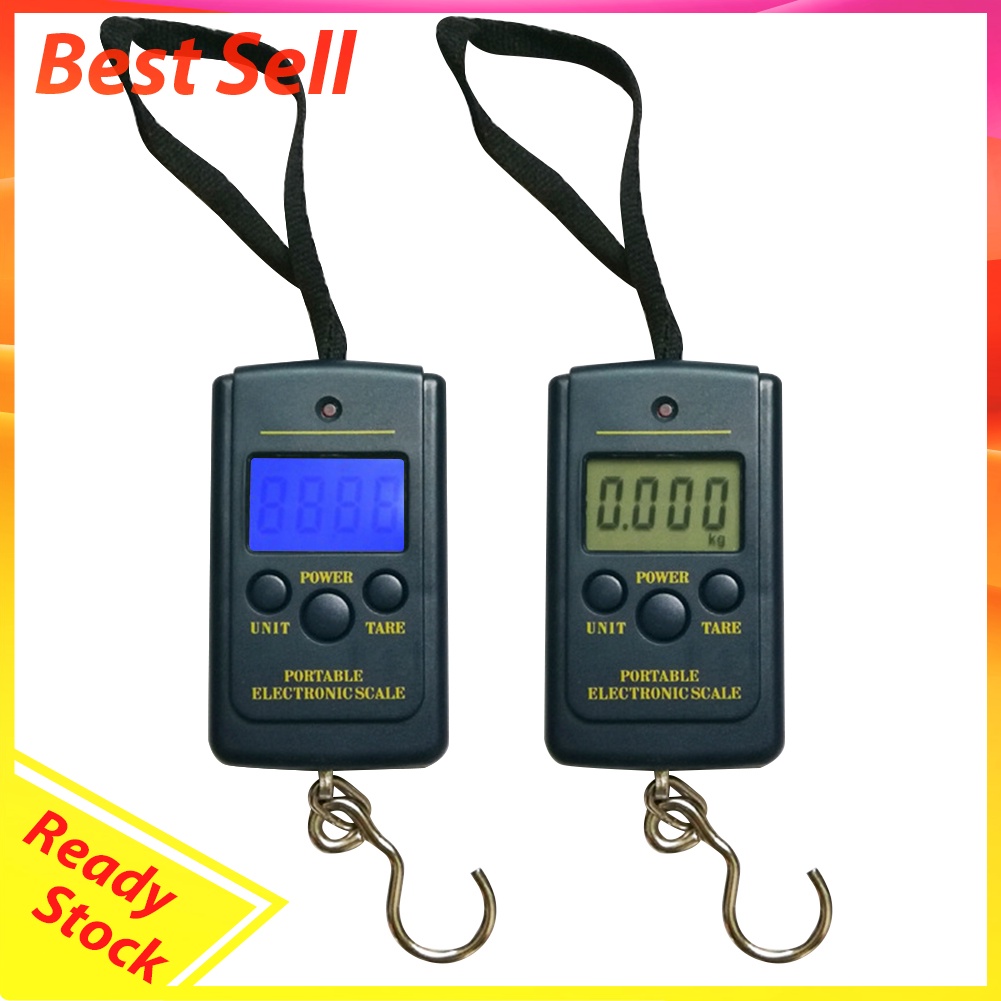 40kg/10g Portable Mini Digital Fishing Scales w/ Hanging Hook Luggage Scale