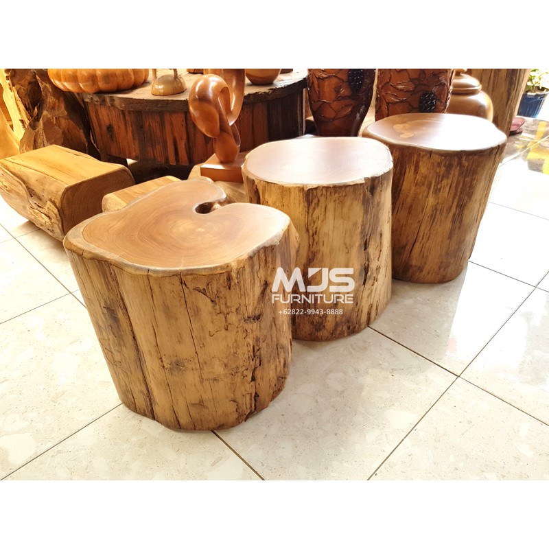 kursi akar stool kayu jati solid