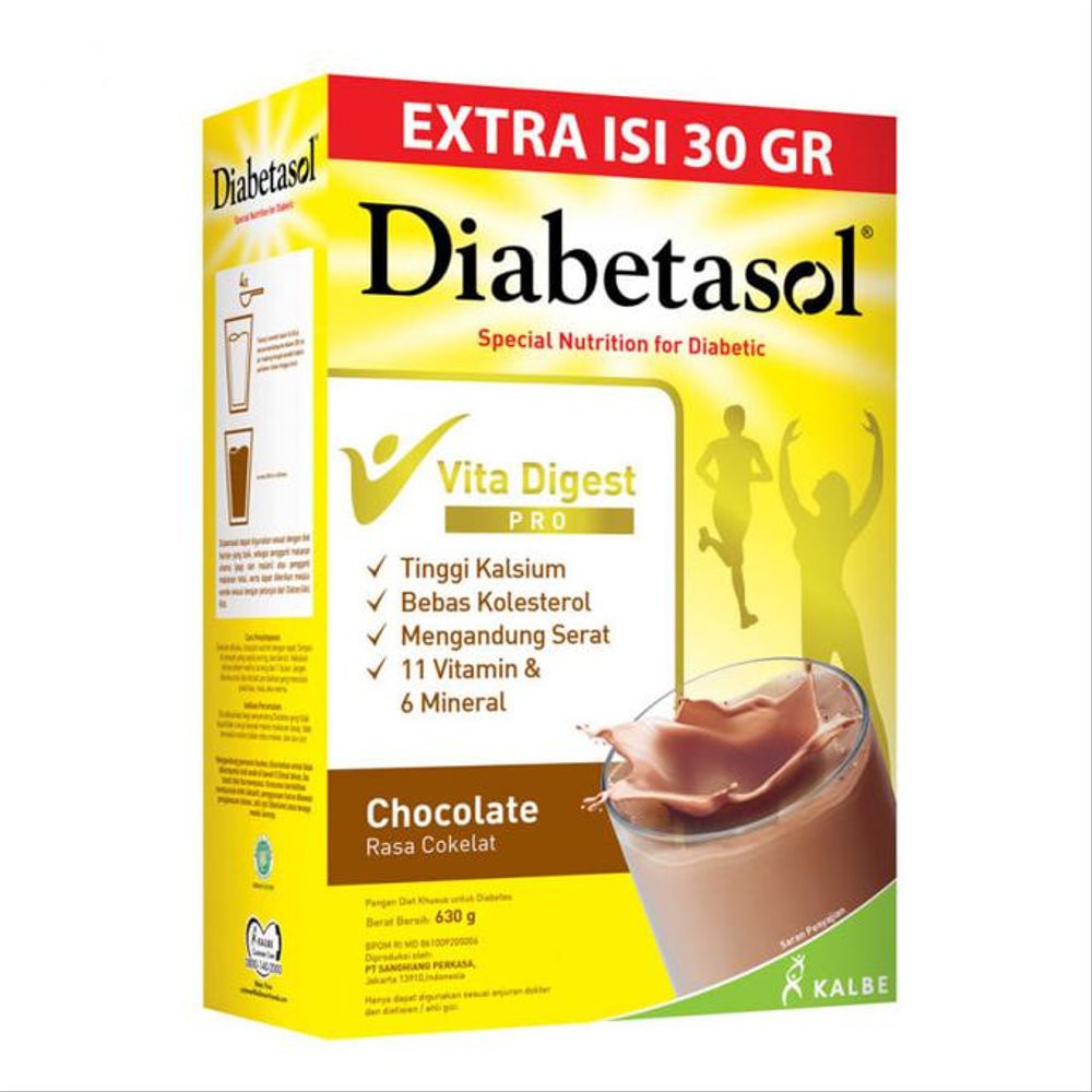 Diabetasol Rasa Coklat 600 gr - Susu Bubuk Nutrisi untuk penderita diabetes