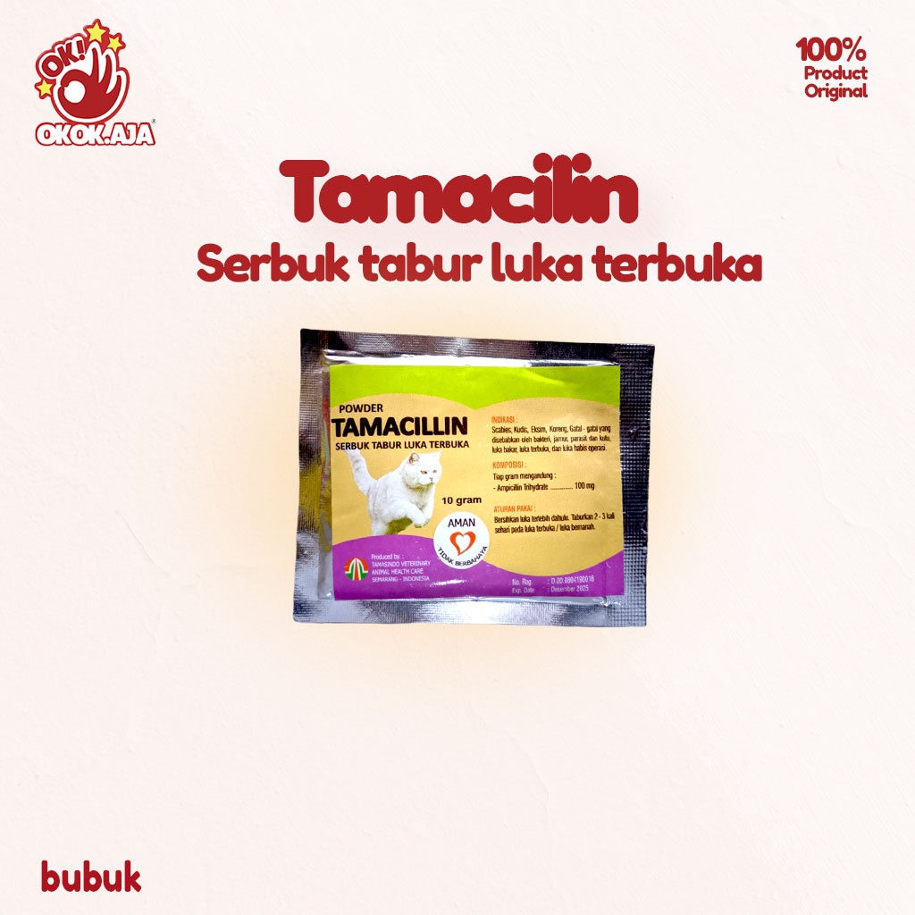 TAMACILIN Obat serbuk tabur luka terbuka untuk kucing