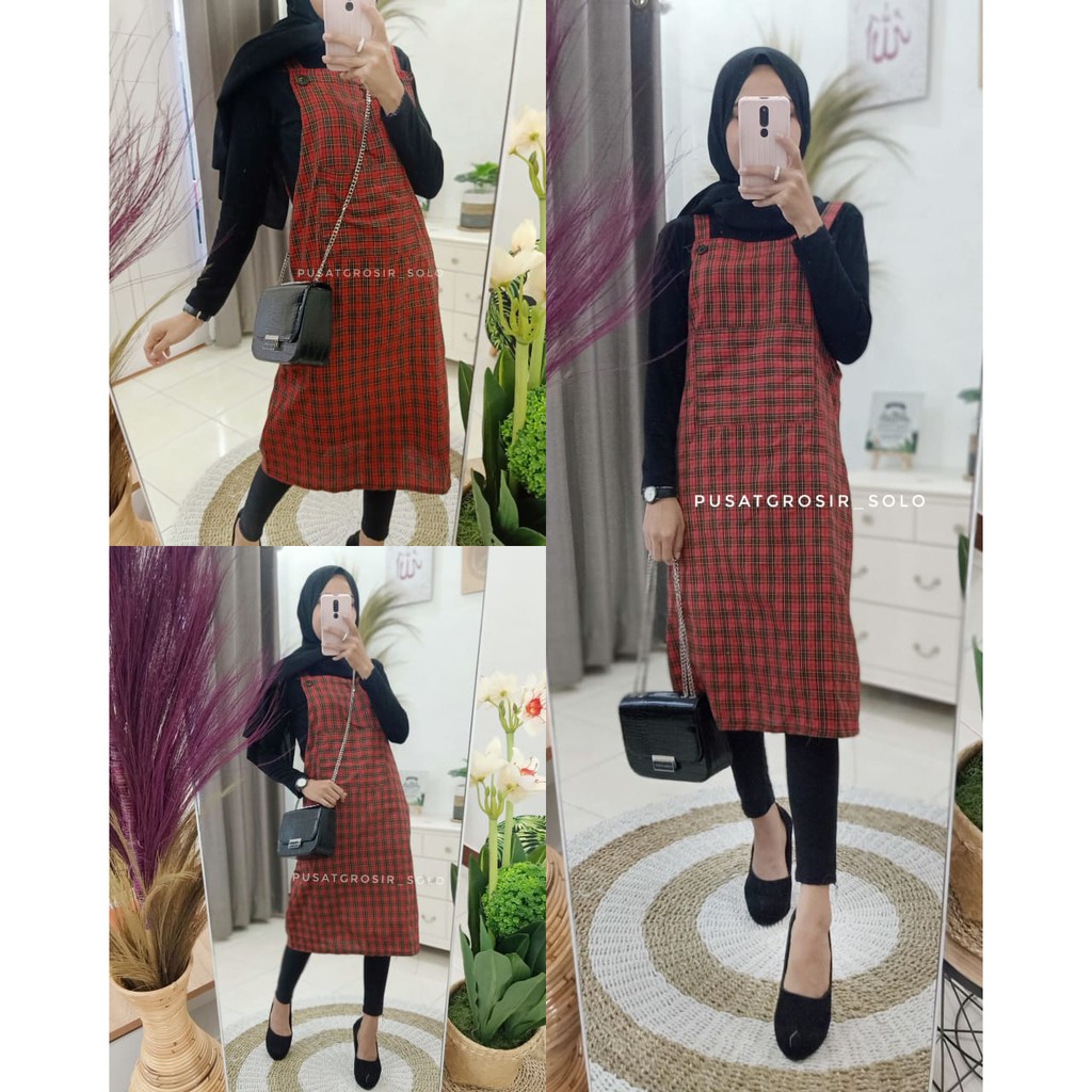 NEW YEAR SALE!! DARA OVERALL PUSATGROSIR_SOLO/ KOTAK TARTAN SQUARE AS NILA CASEY