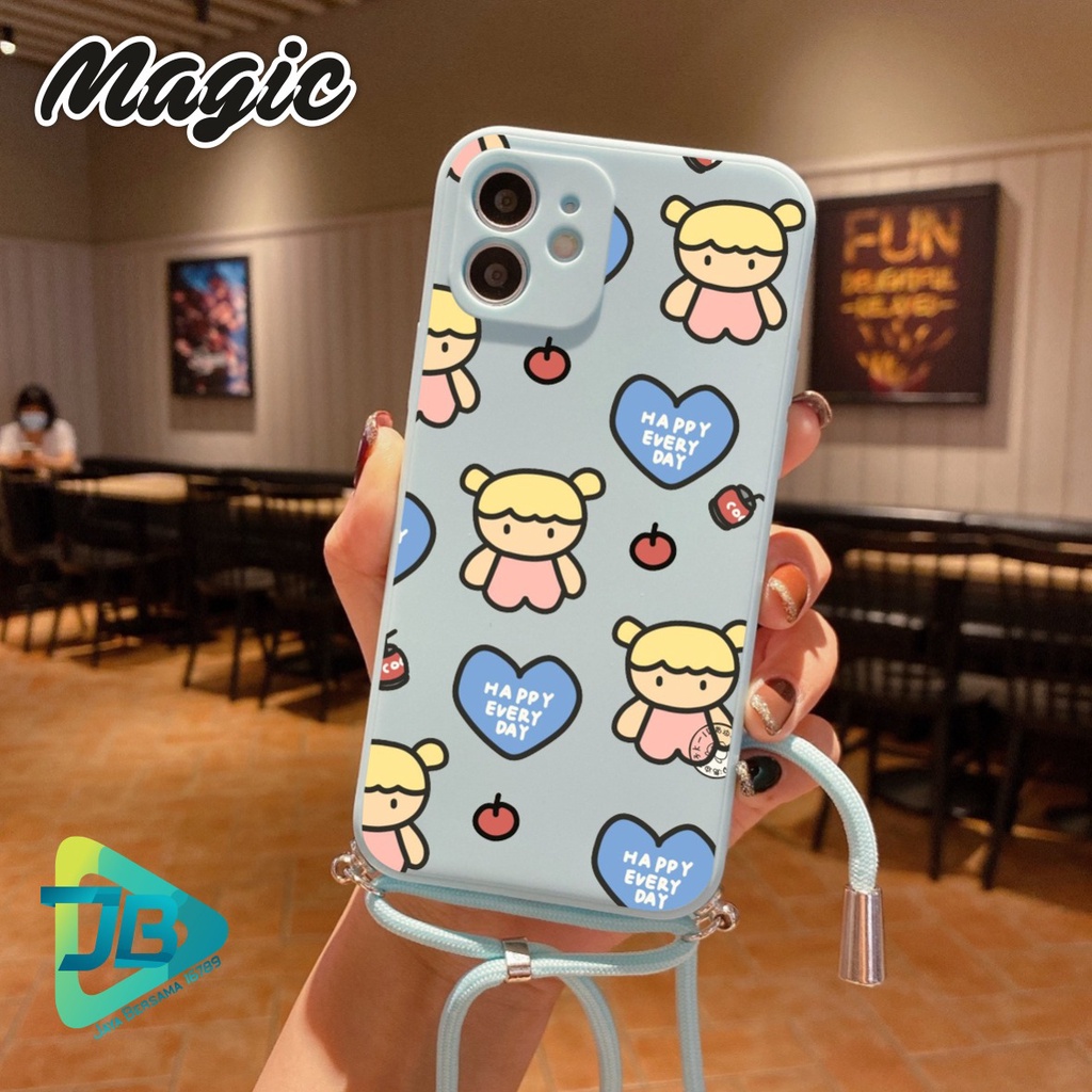 SOFTCASE SILIKON SLINGCASE TALI LANYARD STRAP PHONE MACARON PELINDUNG KAMERA MAGIC OPPO VIVO SAMSUNG XIAOMI REALME IPHONE ALL TYPE JB5506