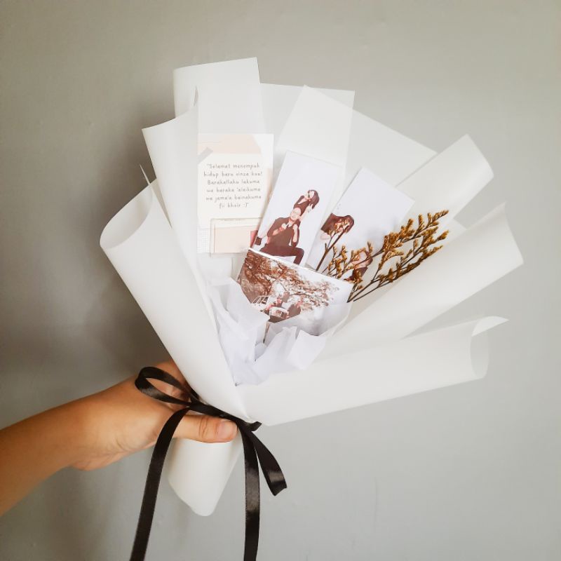 Photo Dry Flower Bouquet Buket PC Card / Buket Bunga Foto