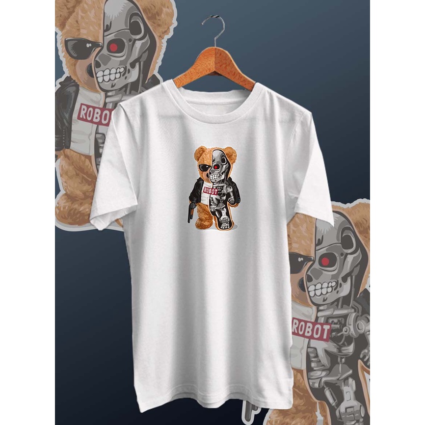 BAJU KAOS DISTRO BEAR ROBOT BAJU PRIA DISTRO KEKINIAN /KAOS PRIA/KAOS DISTRO/KAOS MURAH PRIA/UNISEX/COTTON COMBED 30s