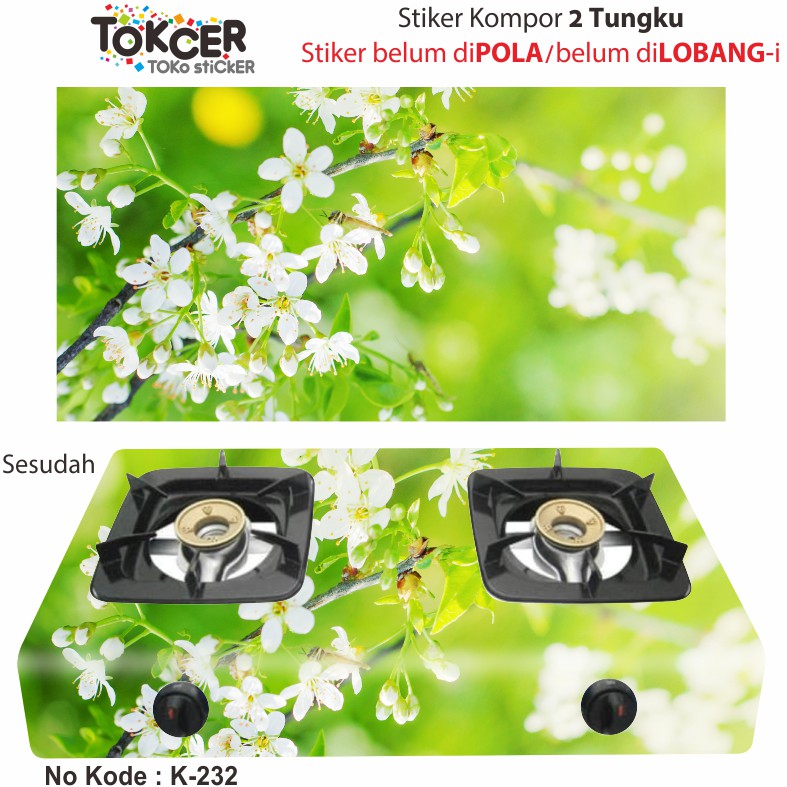 Variasi Stiker Kompor 2 Tungku BUNGA