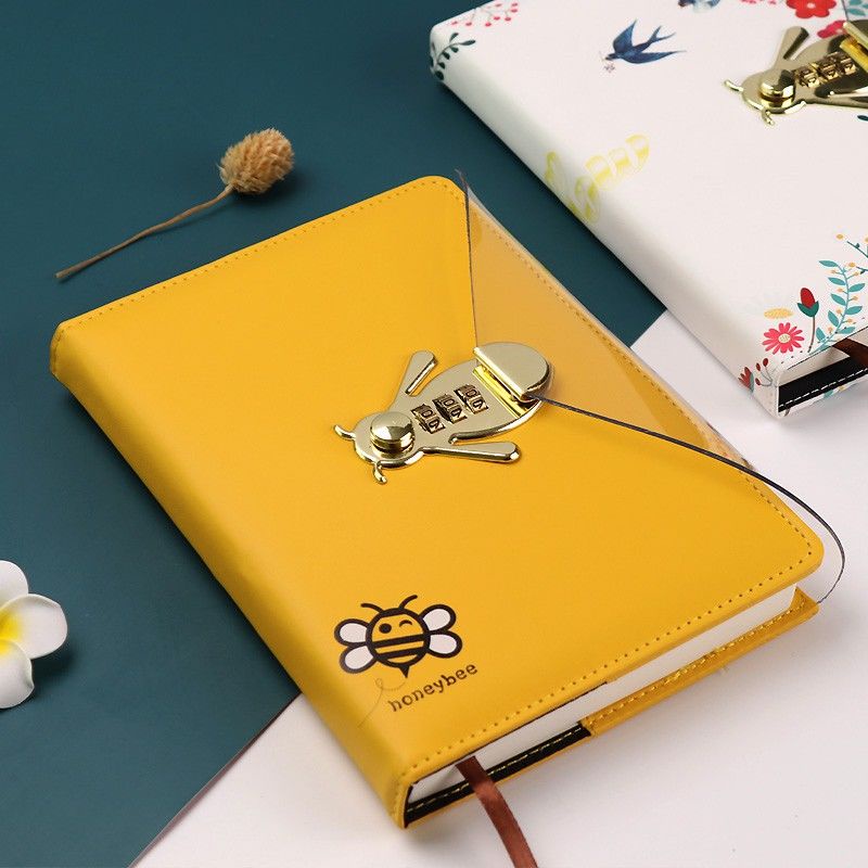 

❍♘❁Bunga musim semi mekar lucu buku kata sandi notebook kreatif dengan kunci multi-fungsional buku harian siswa buku besar tangan a5 catatan halaman tetap