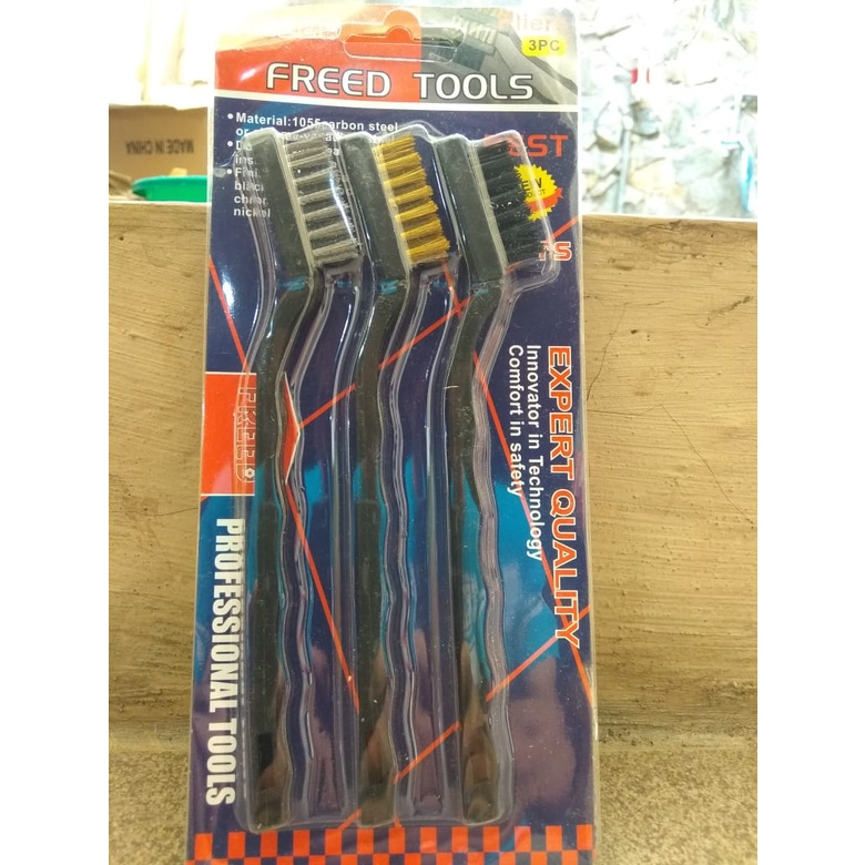 FREED TOOLS Sikat Pembersih Karat 7 Inci 3Pcs Set Sikat Kawat