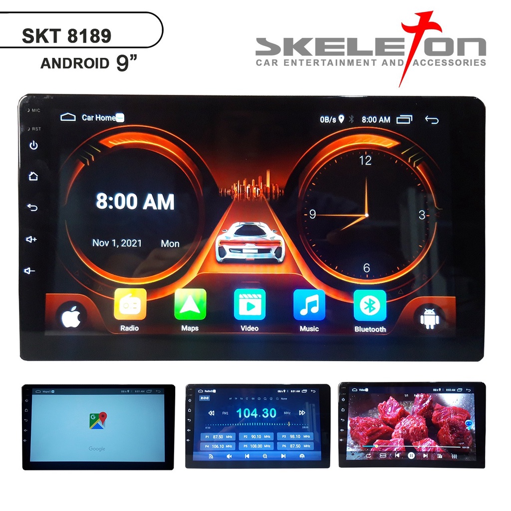 Voice Commad Head Unit Android 9 inch Skeleton 8189 1GB/32GB