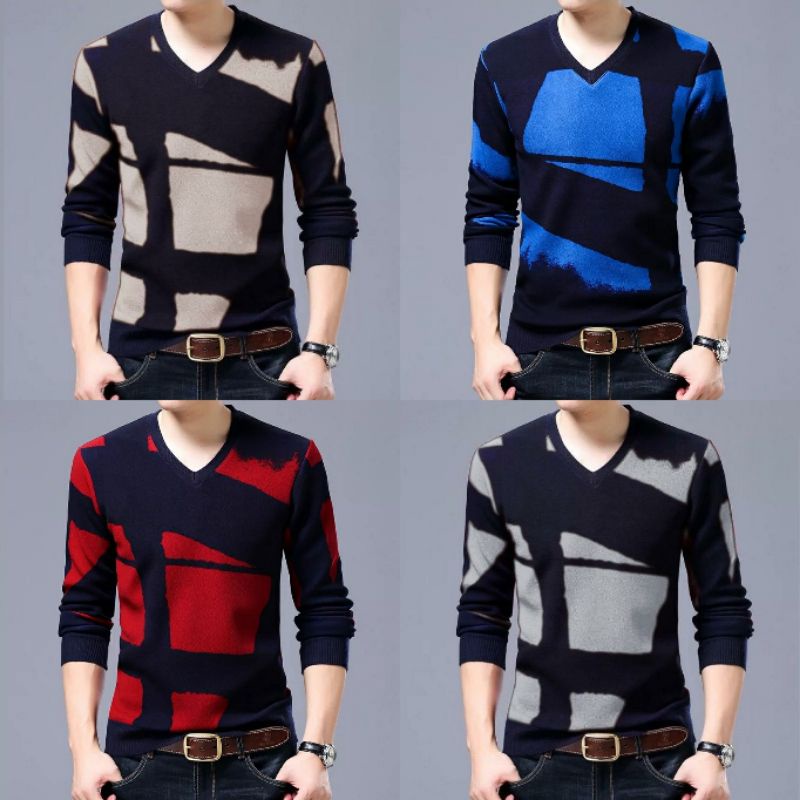 BJ REINO KERAH V 4 WARNA KAOS LENGAN PANJANG PRIA FASHION PRIA TR